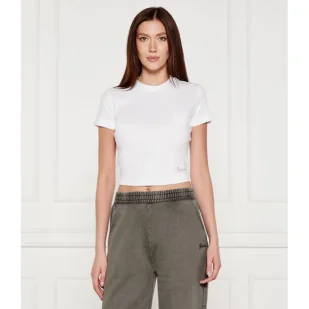 GUESS T-shirt BASIC Cropped Fit - Koszulki i topy damskie - miniaturka - grafika 1