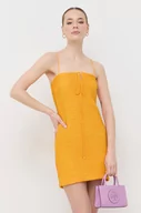 Sukienki - Patrizia Pepe sukienka kolor pomarańczowy mini prosta - miniaturka - grafika 1