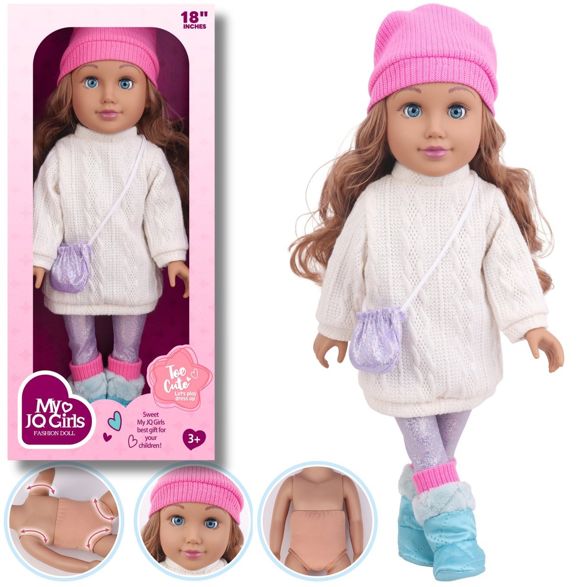 Duża Lalka Dziewczynka 45 Cm Jak Żywa Realistyczna Akcesoria na Prezent 3+
