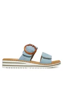 Klapki i japonki damskie - Rieker Klapki V0692-10 Niebieski - miniaturka - grafika 1