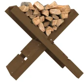 Akcesoria kominkowe - Elior Drewniana półka stelaż na drewno miodowy brąz K7-S91 - miniaturka - grafika 1