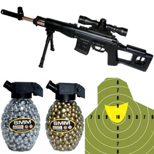 Snajper Pistolet Pistolety Snajperka ASG + TARCZA KULKI - Zabawki militarne - miniaturka - grafika 1