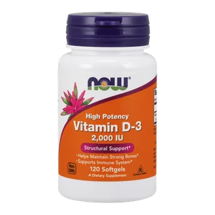 Now Foods Witamina D-3 2.000 IU 120 softgels - suplement diety USA - Witaminy i minerały - miniaturka - grafika 1