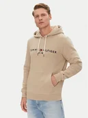Bluzy męskie - Tommy Hilfiger Bluza Logo MW0MW11599 Beżowy Regular Fit - miniaturka - grafika 1
