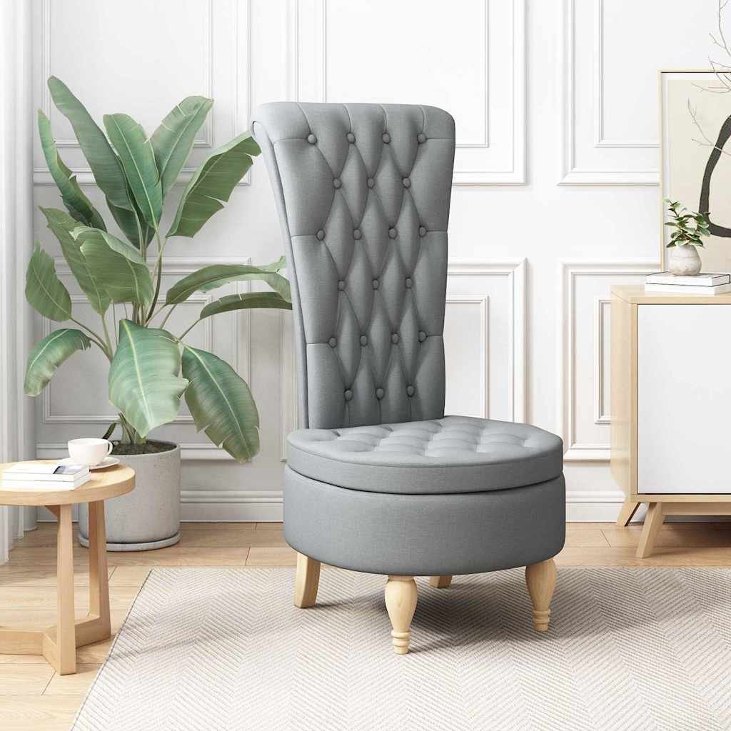 vidaXL Fotel kapcie jasnoszary 56,5 x 70 x 110 cm tkanina