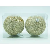 Bombki - Bombki styropianowe 10 cm złote brokat 2 szt. - miniaturka - grafika 1