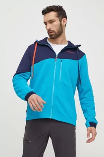 Bluzy męskie - LA Sportiva bluza sportowa Method Hoody kolor niebieski z kapturem wzorzysta N95614643 - La Sportiva - grafika 1