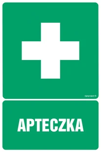 GI010 APTECZKA, FN - FOLIA SAMOPRZYLEPNA; (100X150MM) - Tablice BHP - miniaturka - grafika 1
