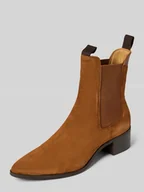 Botki damskie - Sztyblety z elastyczną wstawką - miniaturka - grafika 1