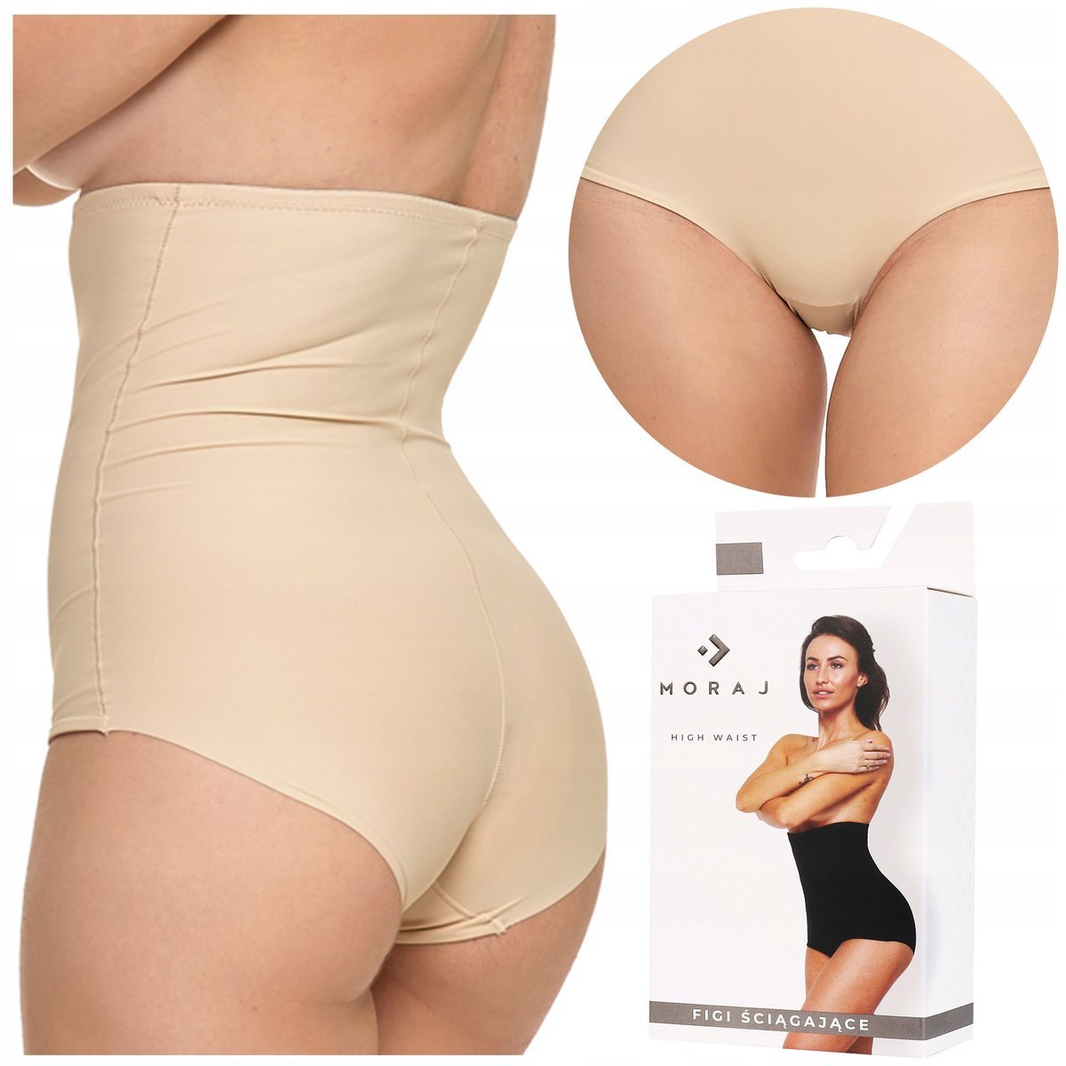 FIGI MAJTKI DAMSKIE Laserowo Cięte Wyszczuplające Wysoki Stan Maxi r. 3XL