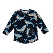 Bluzki dla chłopców - Longsleeve Granatowy Wieloryb - miniaturka - grafika 1