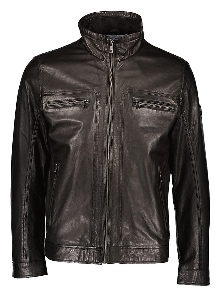 Bugatti Skórzana kurtka w kolorze czarnym