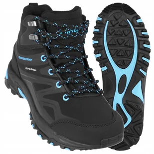 Buty Damskie Hendon Hi-tec Trekkingowe Wodoodporne Czarno-niebieskie 37 - Buty trekkingowe damskie - miniaturka - grafika 1