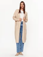Swetry damskie - YAS Kardigan 26030702 Beżowy Loose Fit - miniaturka - grafika 1