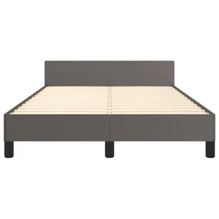 Lumarko Rama łóżka z zagłówkiem, szara, 120x200 cm, sztuczna skóra - Łóżka - miniaturka - grafika 7