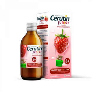POLFARMEX Cerutin junior syrop o smaku truskawkowym 120 ml - Przeziębienie i grypa - miniaturka - grafika 1