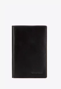 Etui na paszport skórzane z brązową lamówką - Etui na klucze - miniaturka - grafika 1