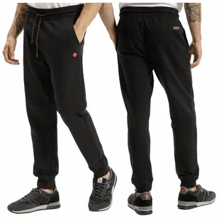 SPODNIE męksie DRESOWE joggery CROSS JEANS sportowe dresy czarne XL - Spodnie męskie - miniaturka - grafika 1