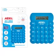 Kalkulatory - AXEL Kalkulator Ax-004 Silikon niebieski pudełko 50/200 - miniaturka - grafika 1