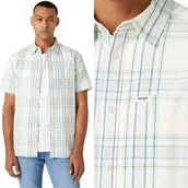 Koszule męskie - Wrangler 1 PKT SHIRT Captains Blue KOSZULA W KRATĘ KRÓTKI RĘKAW REGULAR M - miniaturka - grafika 1