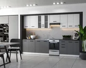 Meble kuchenne - Meble Kuchenne Kuchnia Zestaw Szafki Blat Jola 3,2M Grafit Biały - miniaturka - grafika 1