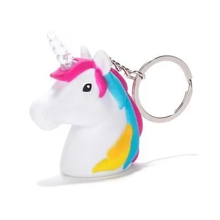 Kikkerland breloczek w kształcie jednorożca LED 4 x 5 cm biały - Etui na klucze - miniaturka - grafika 1