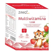 Gumy do żucia, lizaki, dropsy - ZINIQ Kids Multiwitamina Lizak smak truskawkowy, 7 sztuk - miniaturka - grafika 1