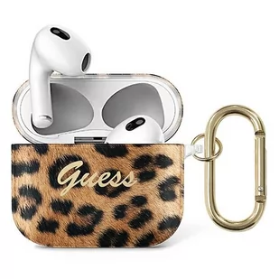 Apple Guess Guess Etui Guess GUA3USLEO AirPods 3 cover złoty/gold Leopard Collection GUE1408GLD - Akcesoria do słuchawek - miniaturka - grafika 1