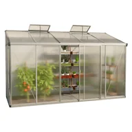 Szklarnie ogrodowe - GFP szklarnia Eden 25 szklarnia przyścienna rama aluminiowa - 365x147 cm - grube panele poliwęglanowe ok. 10 mm - miniaturka - grafika 1