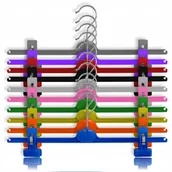 Wieszaki do szafy - Wieszaki Na Spodnie Klamrowe Kolorowe 40cm 10 szt - miniaturka - grafika 1