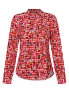 Bluzki damskie - Emily van den Bergh Bluzka damska Kobiety wiskoza czerwony|biały|wyrazisty róż|wielokolorowy w kropki, 36 - miniaturka - grafika 1