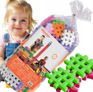 Duże wafle Klocki konstrukcyjne Marioinex wafle 170el dzieci 2+ Insta kolor - Klocki - miniaturka - grafika 1