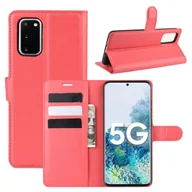 Etui i futerały do telefonów - Etui König Design kompatybilne z Samsung Galaxy S20 FE z syntetycznej skóry - Etui na telefon komórkowy czerwone - miniaturka - grafika 1