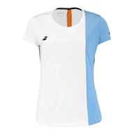 Koszulki i topy damskie - Dziewczęca koszulka Babolat Play Cap Sleeve Top Girl White/Blithe Blue Hthr 6 - 8 lat - miniaturka - grafika 1
