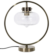 Lampy stojące - Beliani Lampa stołowa Lampa stołowa metalowa złota SEVERN 236835 - miniaturka - grafika 1