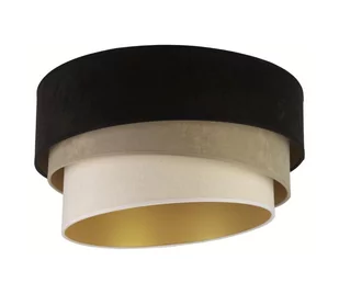 EULUNA Lampa sufitowa Devon, czarna/beżowa/ecru/złota - Lampy sufitowe - miniaturka - grafika 1