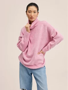 Swetry damskie - Mango Golf Donatela 27011159 Różowy Oversize - grafika 1