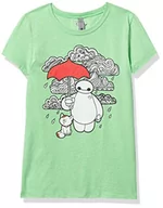 Koszulki dla dziewczynek - Disney Big Hero Six wzorzysta koszulka dziewczęca Baymax Heather Crew, Zielone jabłko, XS - miniaturka - grafika 1