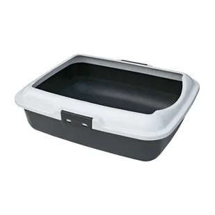 Kuweta dla kota wysoka kitty 50 x 40 x 16 cm szara happet - Kuwety dla kotów - miniaturka - grafika 1