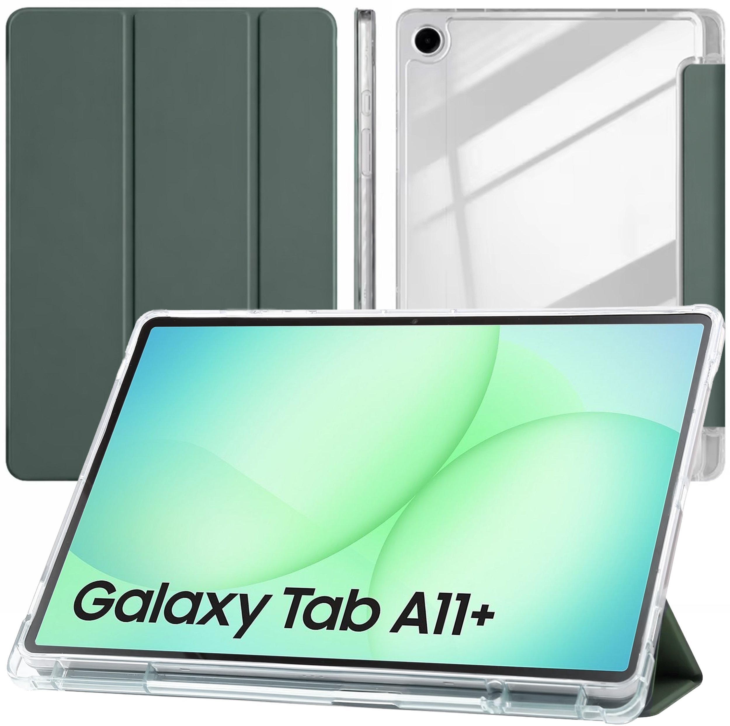 Etui na tablet 4kom.pl Etui TriFold do Samsung Galaxy Tab A11+ Plus 10.9 2025 / A9+ Plus 11 2023 - z podstawką i miejscem na rysik