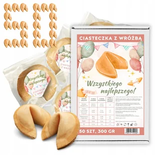 Chińskie Ciasteczka z Wróżbą Wszystkiego Najlepszego Magia dla gości 50 szt - Pieczywo chrupkie - miniaturka - grafika 1