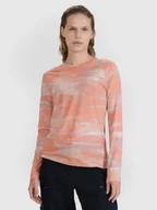 Koszulki rowerowe - 4F Koszulka rowerowa z długim rękawem damska - pomarańczowa L - miniaturka - grafika 1