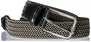 BOSS męski Clorio Sz30 Tkany pasek z skórzanymi wykończeniami, Open Green348, 85 cm - Paski - miniaturka - grafika 1