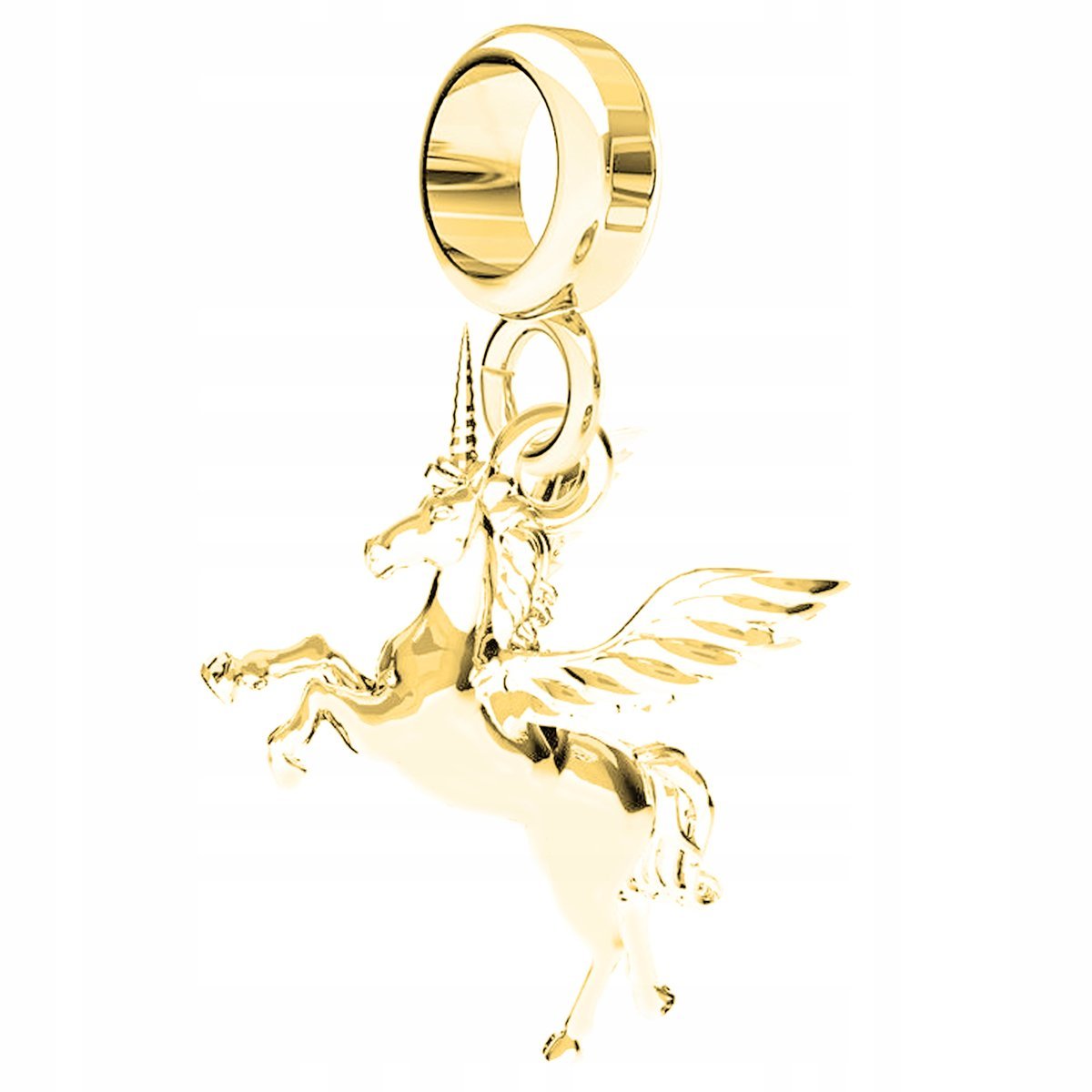 Charms Złoty z Jednorożcem Koń Konik z Rogami Jednorożec SREBRO 925