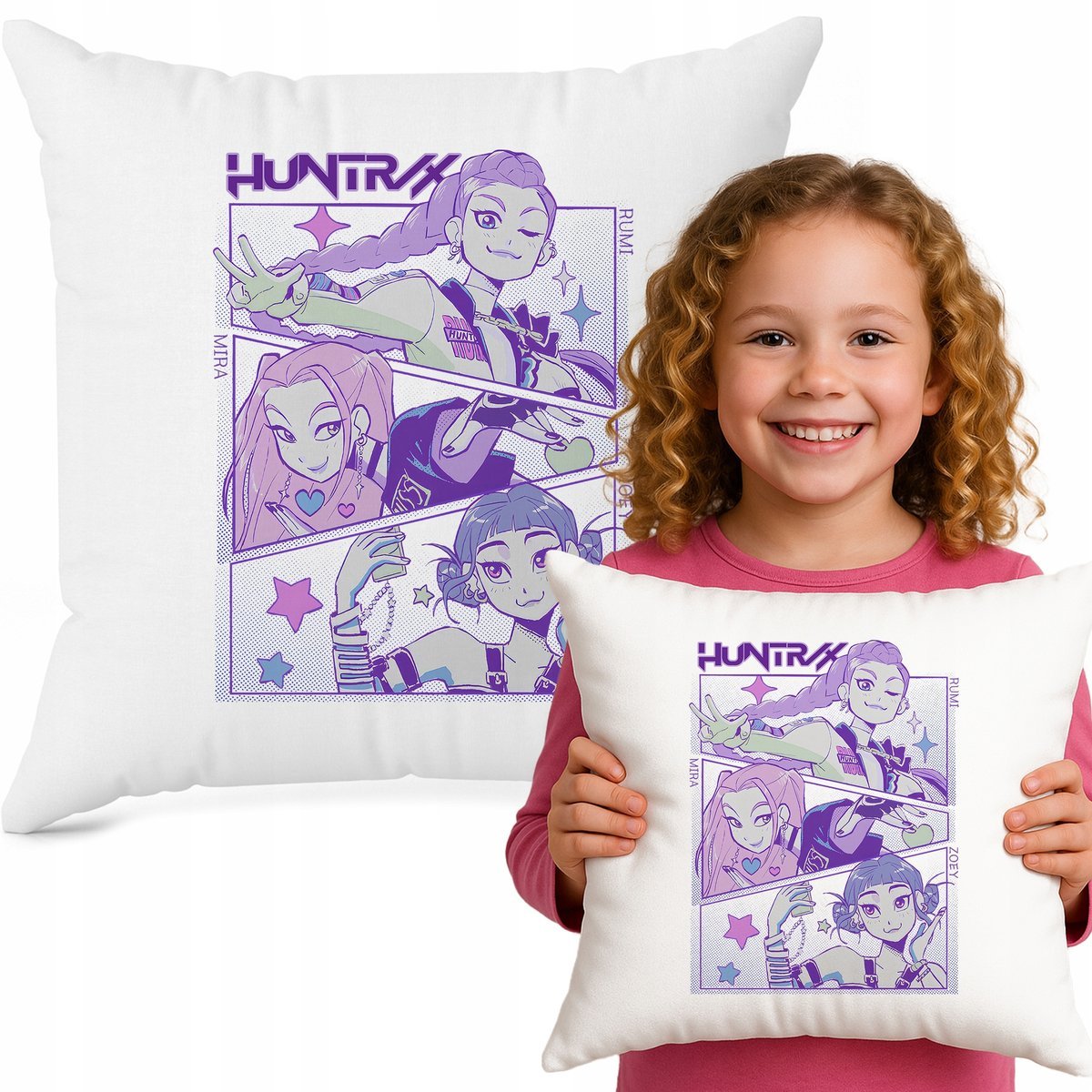 Poduszka Biała Ozdobna RUMI MIRA ZOEY Bajka Do Przedszkola K-pop Muzyka Wz