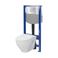 Stelaże i zestawy podtynkowe do WC - Zestaw podtynkowy Cersanit Savio stelaż System przycisk Accento chrom - miniaturka - grafika 1