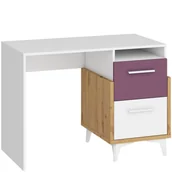 Biurka - Biurko 105 HEY-03 Hey MebloCross Dąb Artisan / Biały Mat / Zielony - miniaturka - grafika 1