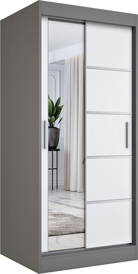 Elior Szafa przesuwna w kolorze antracyt + biały - Felix 2X