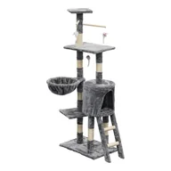 Drapaki dla kotów - Drapak dla kota 49 x 35 x 136 cm szary - miniaturka - grafika 1