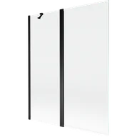 Parawany nawannowe - Mexen Mist parawan nawannowy 2-skrzydłowy 140 x 150 cm, transparent, czarny - 8A9-140-011-70-00 - miniaturka - grafika 1